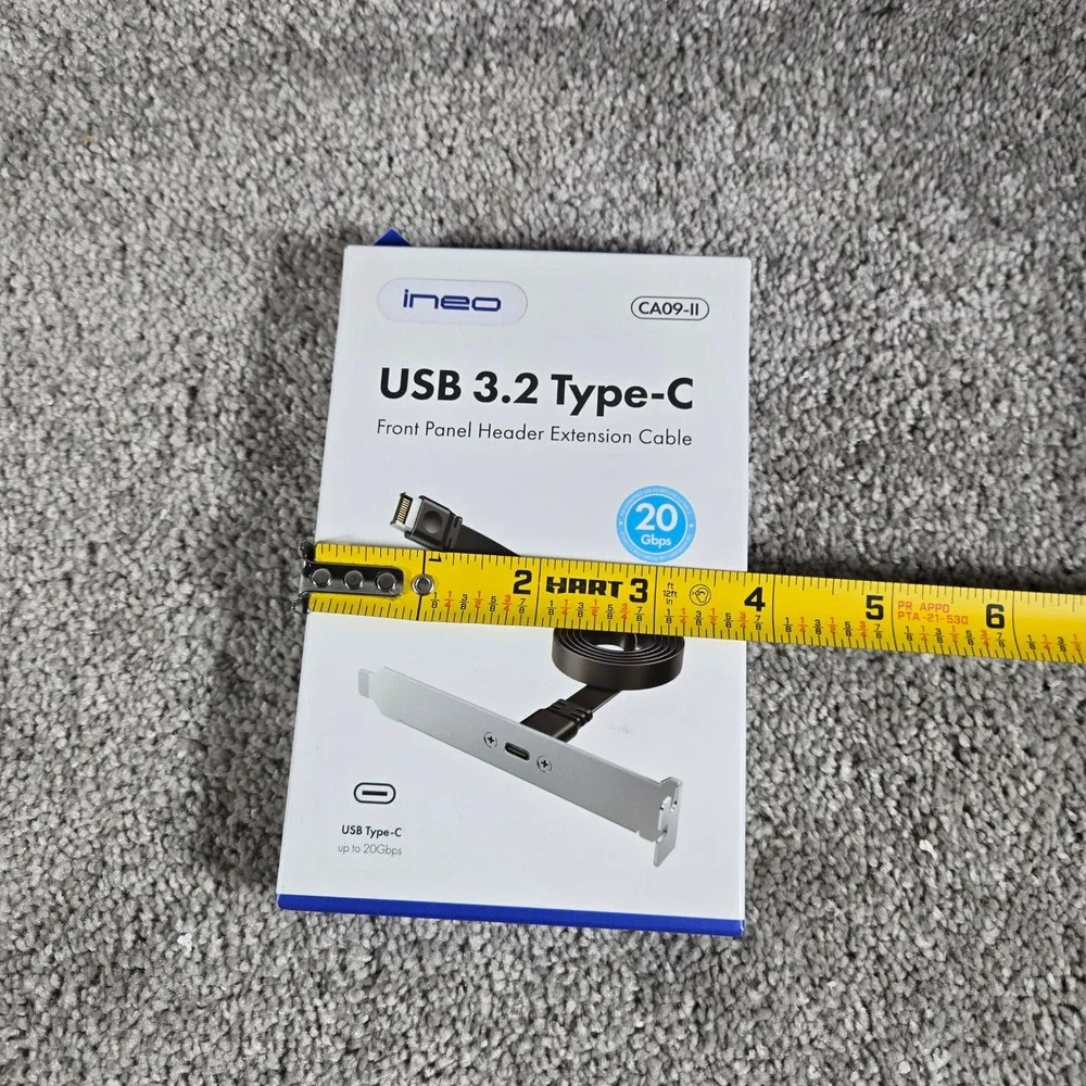 Ineo USB 3.2 Type-C Front Panel Header Extension Cable CA09-II 20Gbps 60cm‎ OS